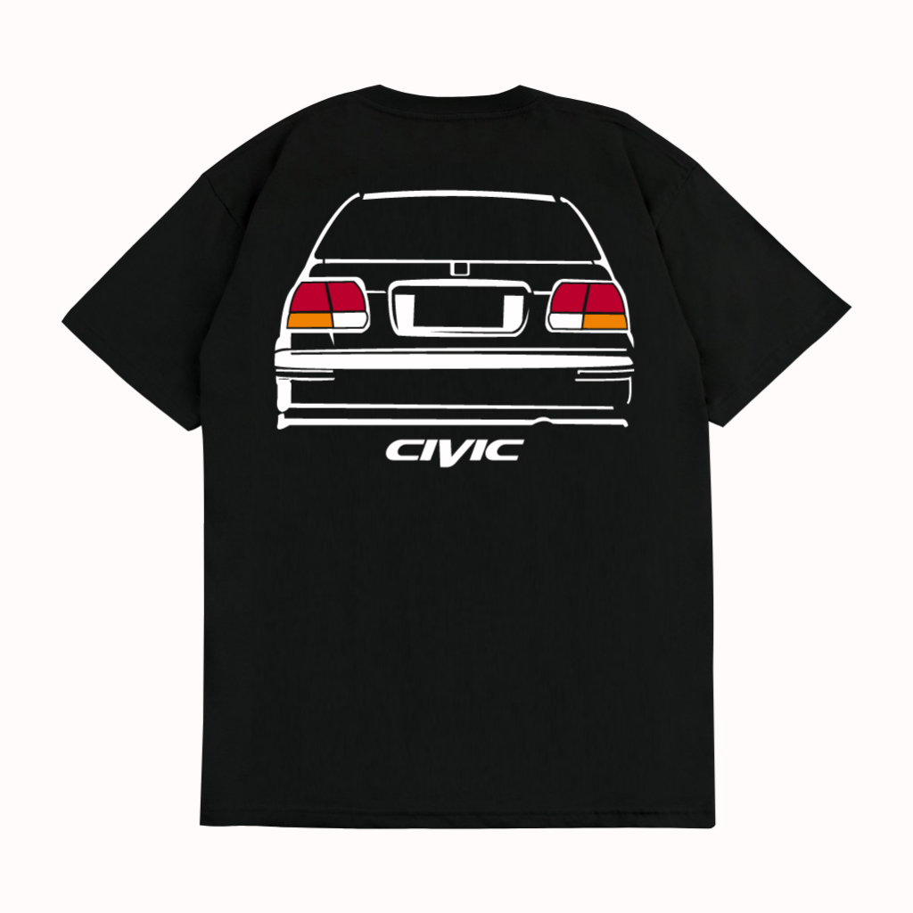 KARIMAKE Kaos Baju T Shirt Distro Unisex Gambar Mobil HONDA CIVIC FERIO CIVIC EK Rear Hologram