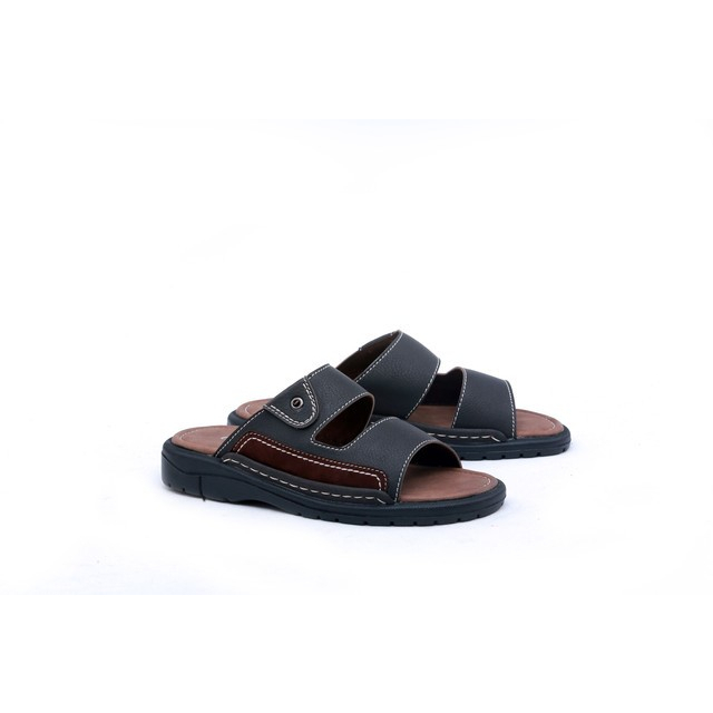 Sandal Pria model Bata Selop kokop Kulit Cokelat Sendal empuk casual gaya bapak2