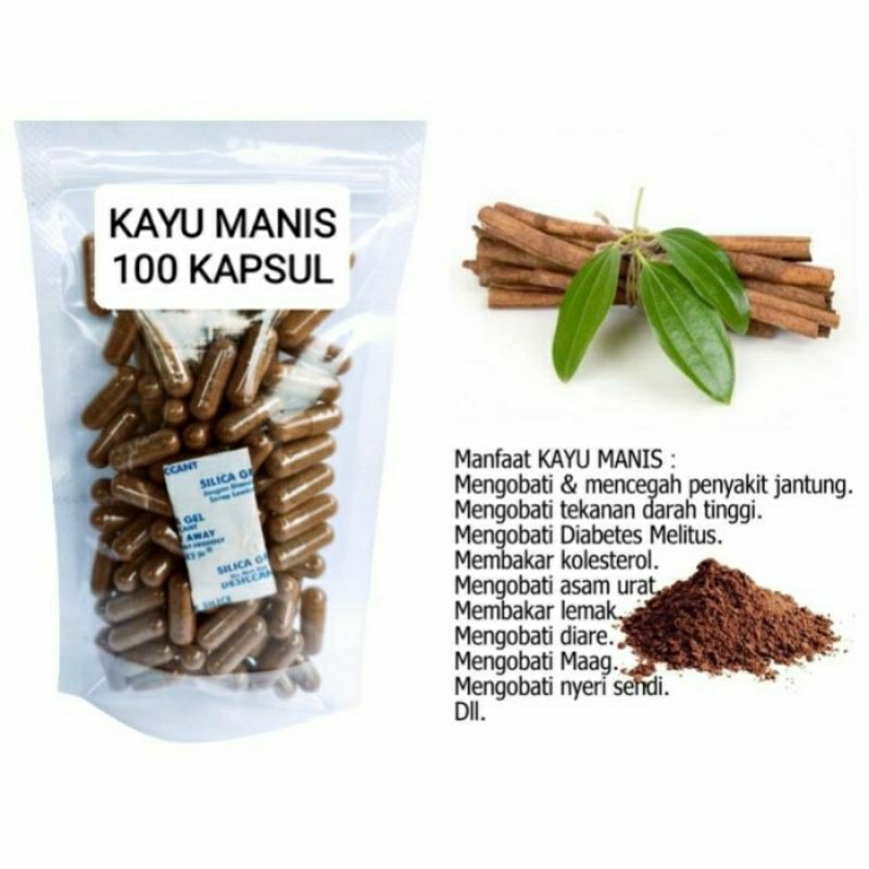 

KAYU MANIS Kapsul Herbal Alami Kemasan Hemat - isi 100 pcs