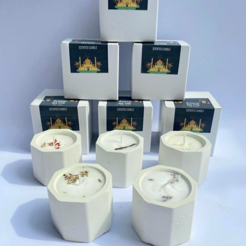 COD | Box Hampers Idul Fitri Lilin Aromaterapi Scented Candle (Box + Lilin)| Palm Wax 100%