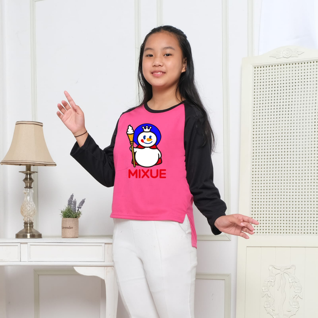 Hzl_outfit Kimono Tunik Anak Perempuan Mixue Shake S,M,L