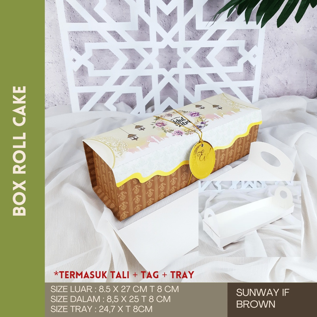

(5 Pcs) Dus Role Cake Hampers Lebaran Uk 8x25 Kotak Kue Snack Idul Fitri Box Packaging Eid Mubarak Set Lengkap