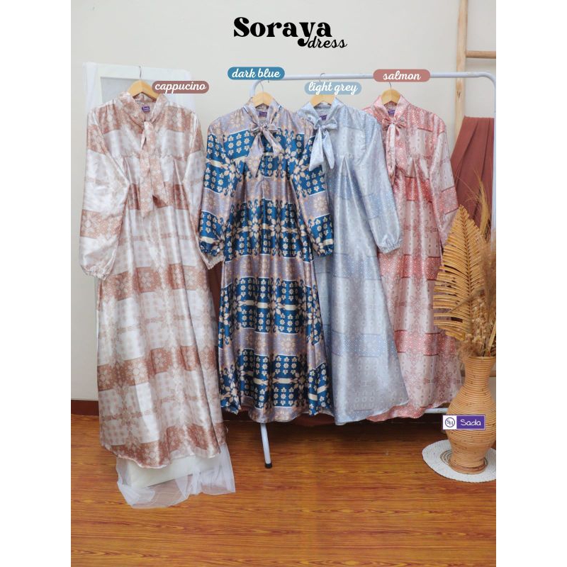 SORAYA DRESS/GAMIS SORAYA SIZE S-XXL ORI SADA HIJAB