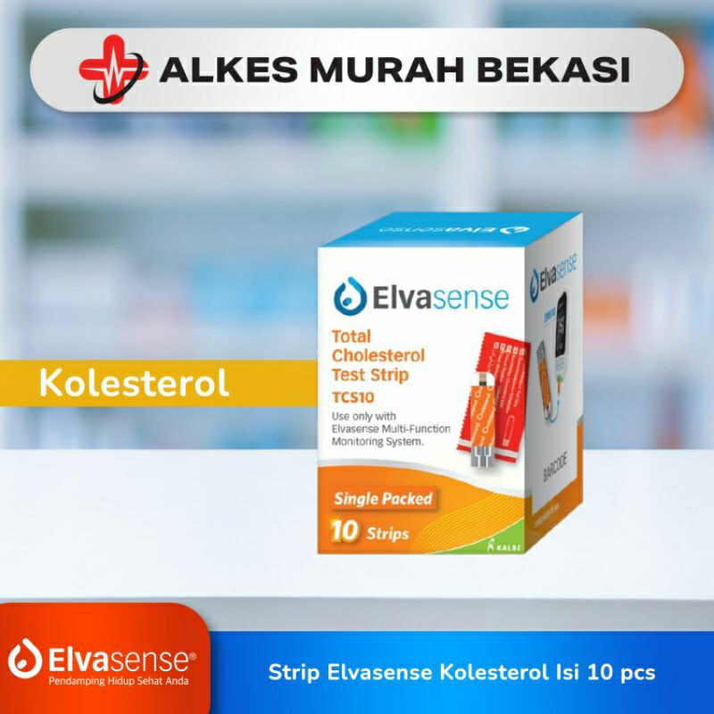 Cholesterol Test Strip 10tes isi Ulang Alat Elvasense 3in1