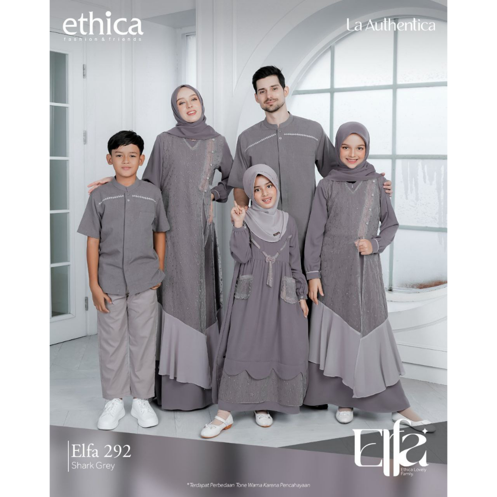 COD SARIMBIT KELUARGA ETHICA ELFA 292 Shark Grey  I Kagumi 292 I Kahfi 279 I Kagumi Kids 144 I Kahfi