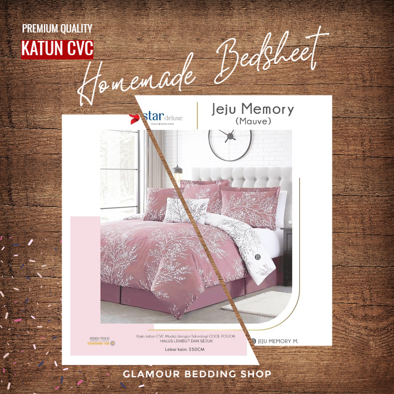 Sprei KING 200x180 Kain Katun CVC Katun Lokal Homemade Sprei Motif By STAR Deluxe