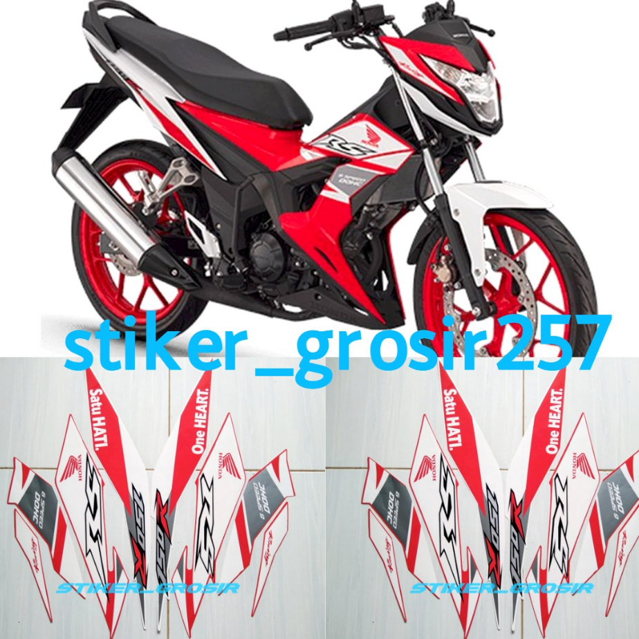 STIKER STRIPING & LIS BODY MOTOR SONIC RS 2019 WARNA PUTIH MERAH