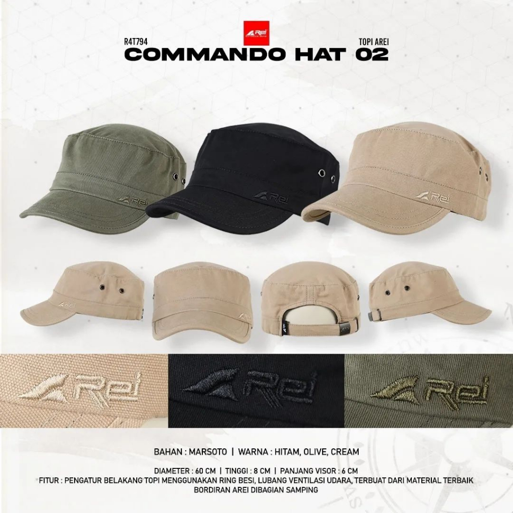 Commando Hat 02 Arei Outdoorgear Topi komando Rei