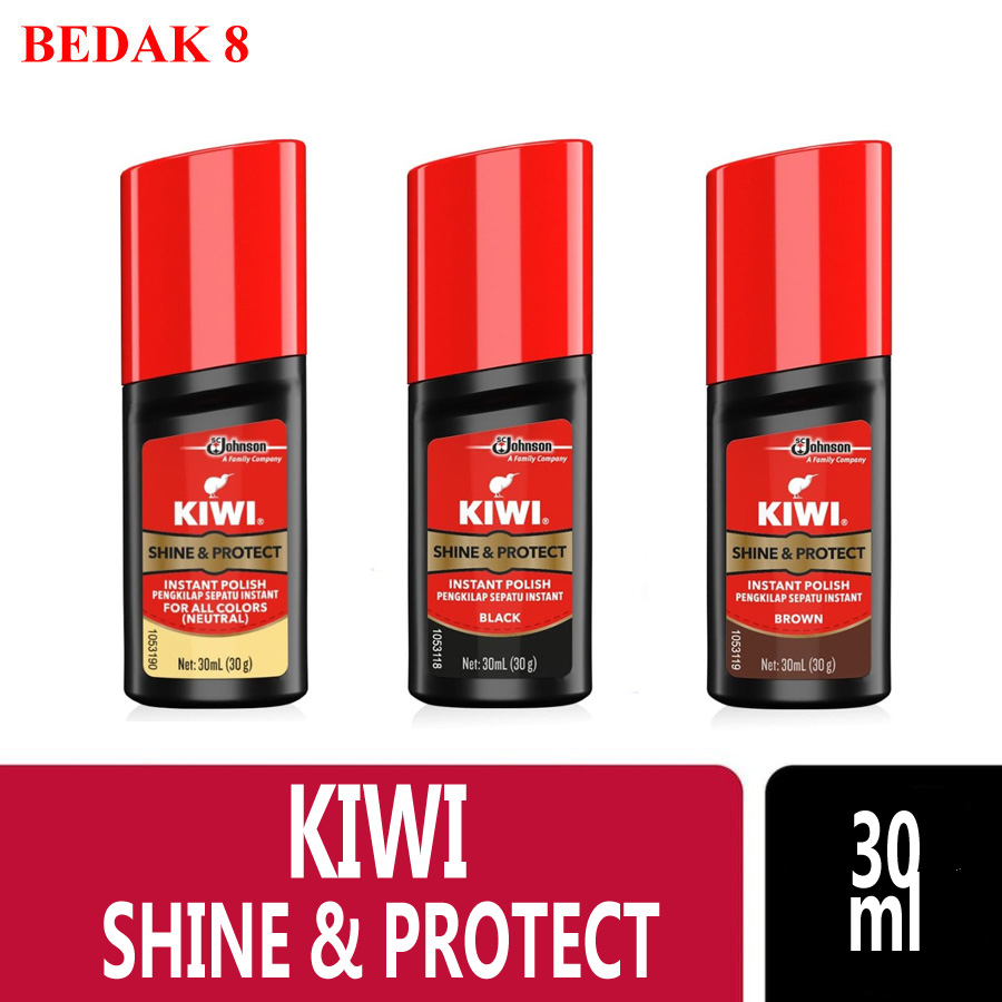 Kiwi Liquid Shoe Polish 30 ml/ Semir Sepatu Kiwi Cair 30ml Hitam/ Coklat