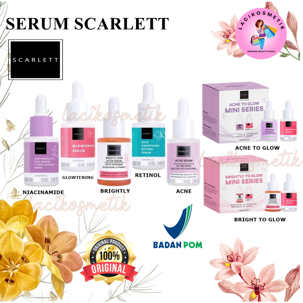 ✨LACIKOSME✨ SERUM SCARLETT ACNE &amp; BRIGHTLY- FACE SERUM ORIGINAL BPOM