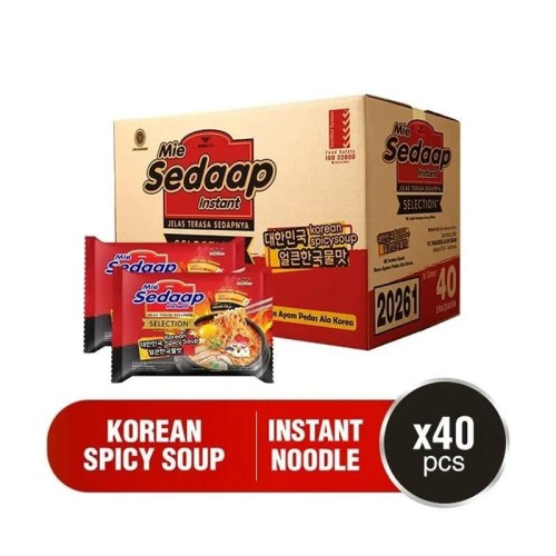 

Mie Sedaap Korean Spicy Soup 77G 1 Dus Isi 40 Pcs
