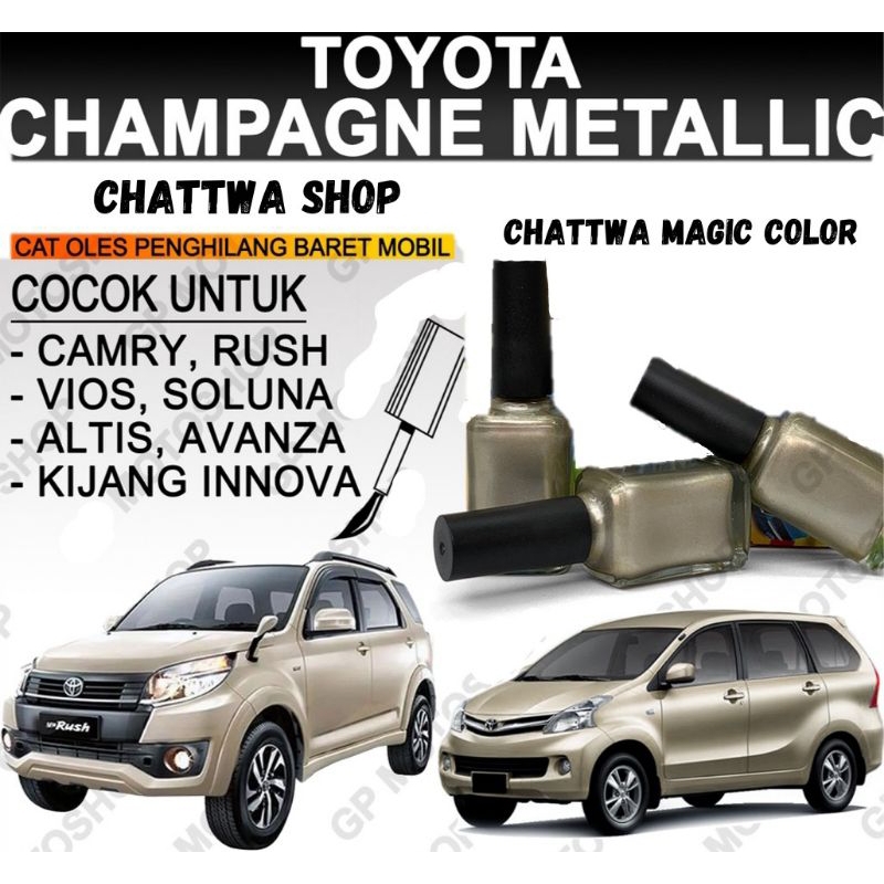 CAT OLES TOYOTA CHAMPAGNE METALLIC PENGHILANG BARET MOBIL LECET GORES CAT KUNING METALIK GOLD