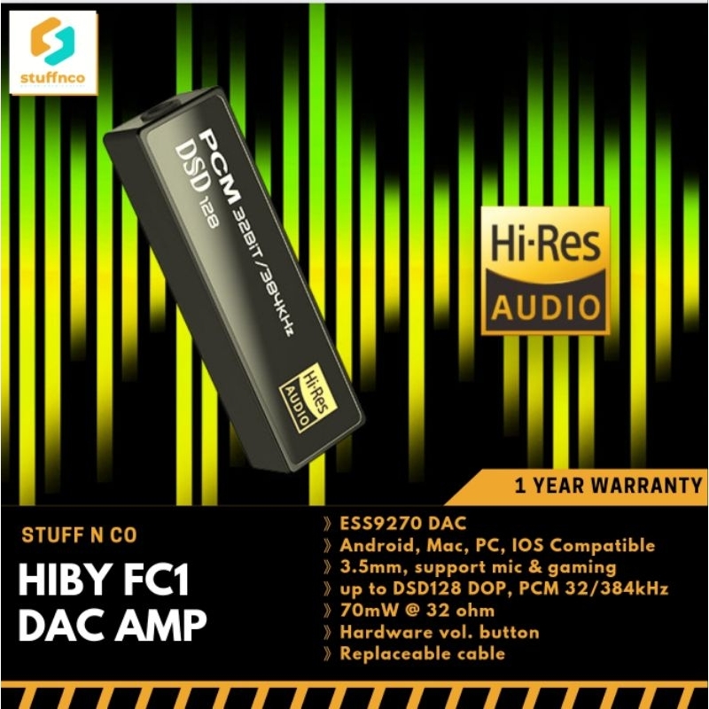 Hiby FC1 USB TYPE C DAC DONGLE portable for Android PC IOS