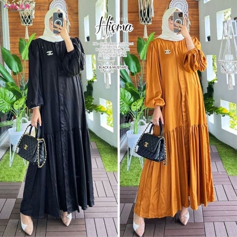 HISMA DRESS CRINKLE // FASHION WANITA TERMURAH GAMIS MUSLIM