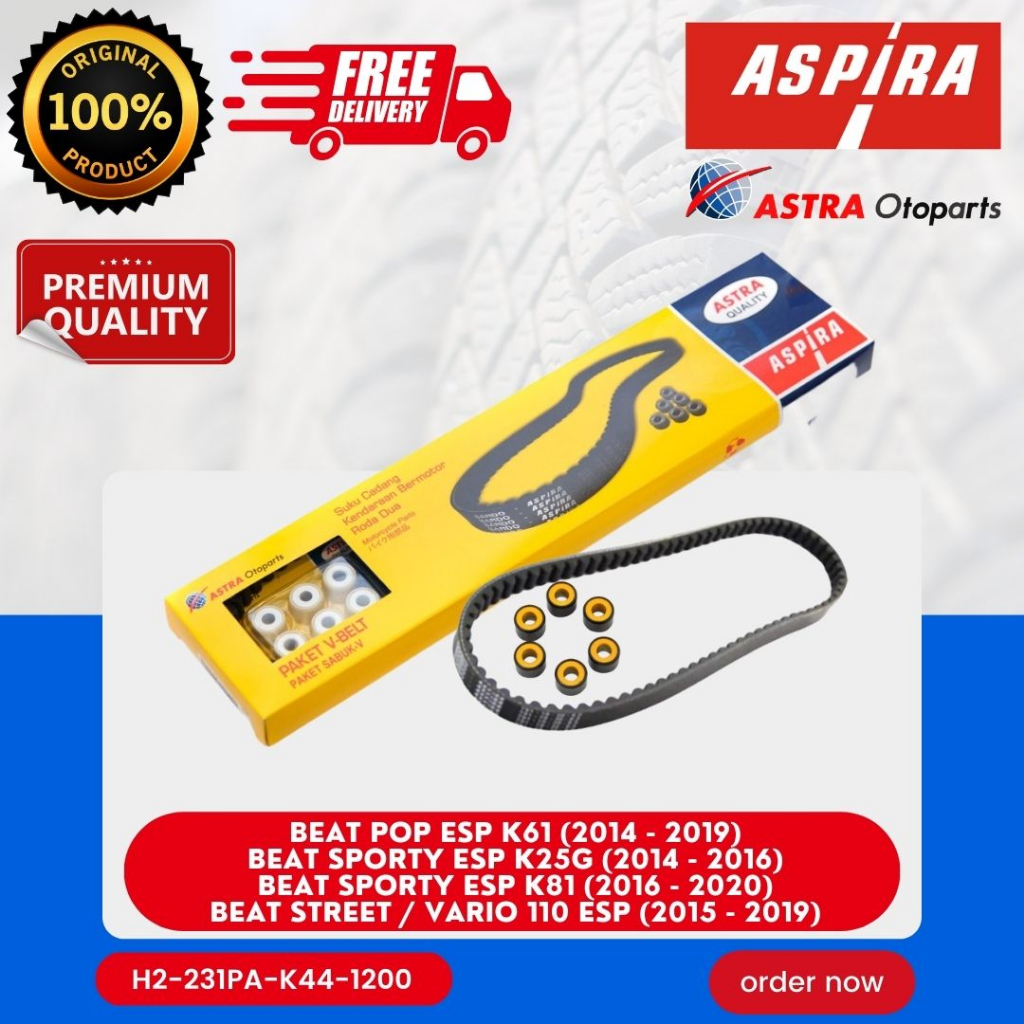 PROMO [READY COD] V-BELT ASPIRA / VANBELT + ROLLLER ASPIRA / FANBELT VAN BELT V BELT VARIO 125 150