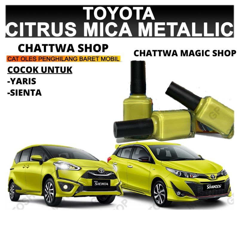 CAT OLES TOYOTA CITRUS MICA METALLIC CAT OLES PENGHILANG BARET MOBIL LECET GORES CAT YARIS KUNING ME