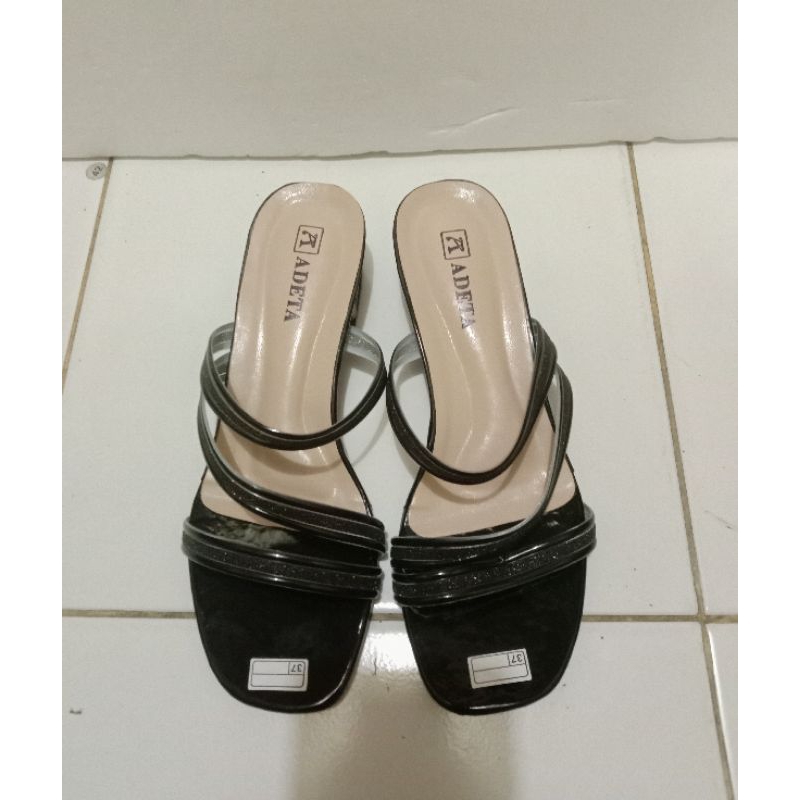 Sandal wanita model tali sandal wanita kekinian hak 3 cm