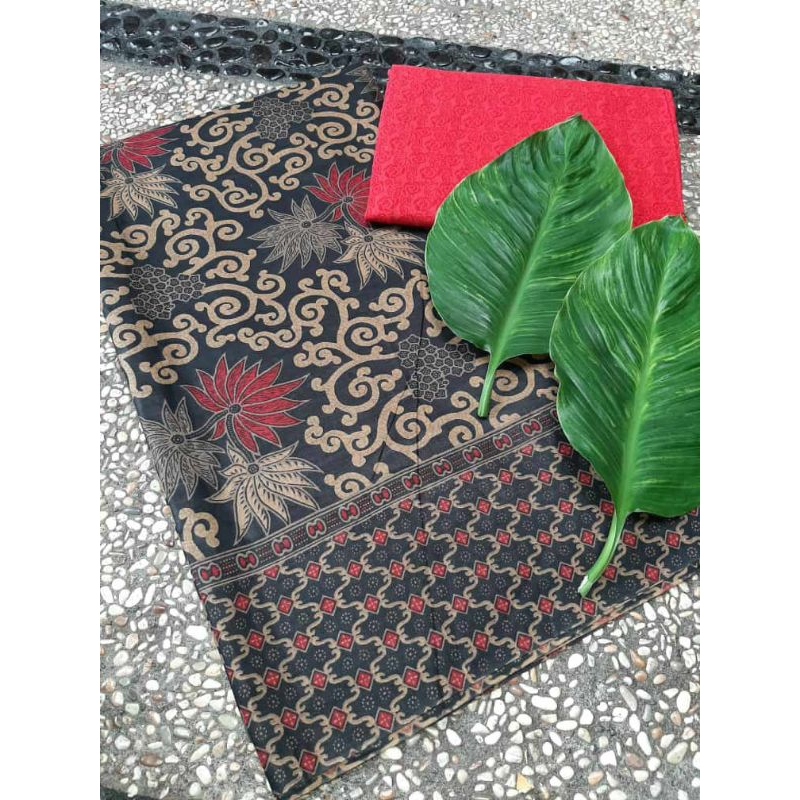 Kain Batik Printing Modern Motif SuryaKencana Coklat Kain Meteran Bahan Baju Batik Pekalongan Seraga