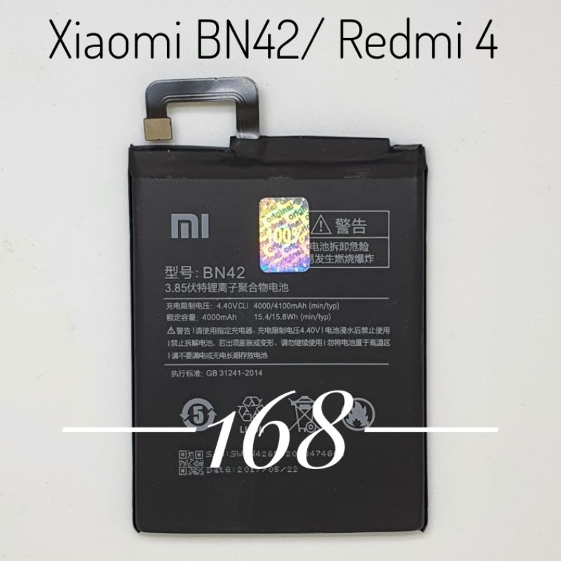 Baterai Batre Xiaomi Redmi 4 BN42 Batrai Batere Xiaomi BN 42 Redmi4 Original Battery