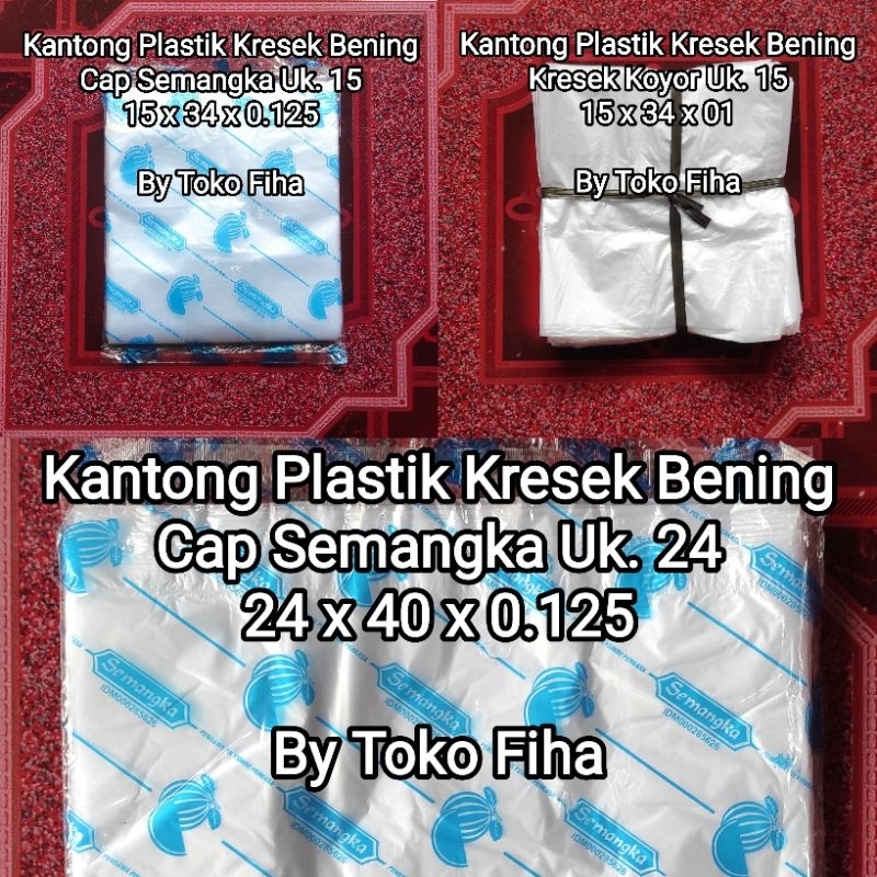 Kantong Plastik Kresek Bening Ukuran 15cm & 24cm