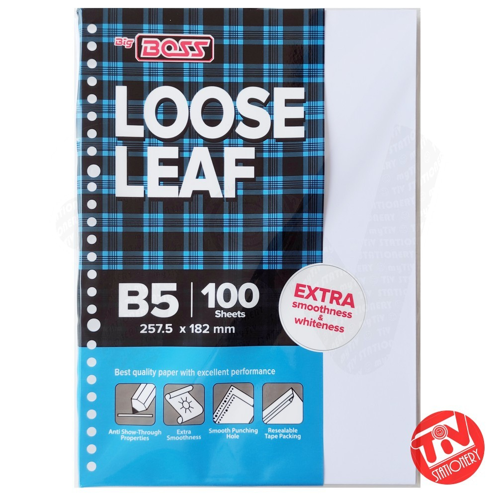 

Plain Loose Leaf / Kertas File Polos Big Boss B5 26 Ring (100 Lembar)