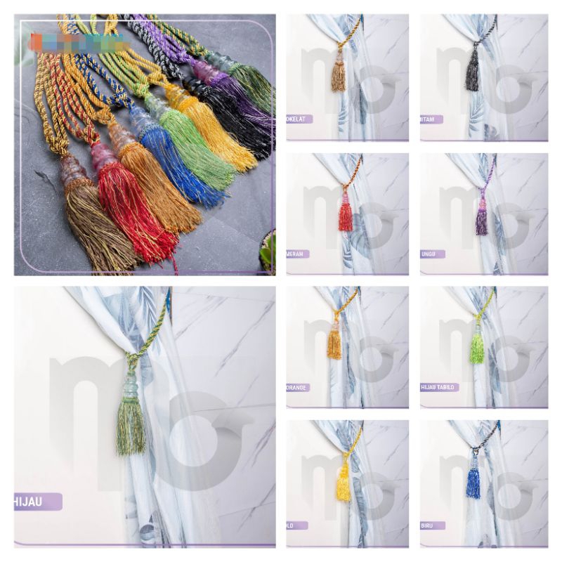 (READY-MEDAN) 1 PCS TASSEL GORDEN/TALI GORDEN KRISTAL