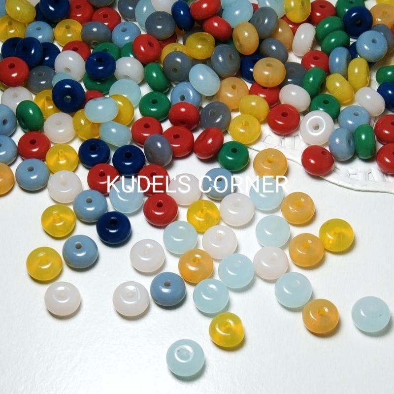 12PCS GLASS BEADS JAGUNG 7MM ECER/ MANIK KACA JAGUNG ECER