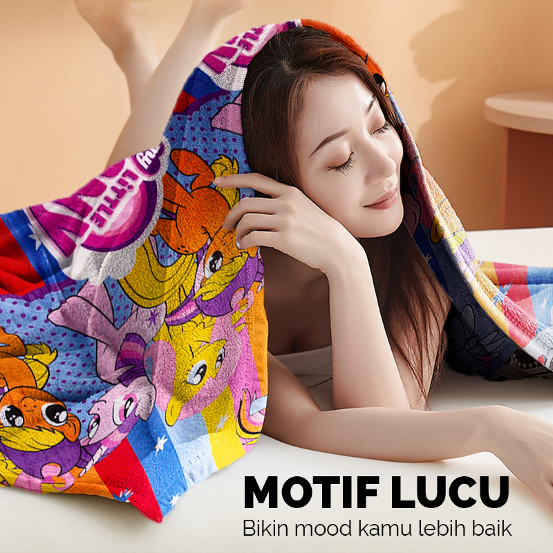 Selimut Anak Karakter Super Lembut Ukuran 125x175cm Bahan Polyester Terbaru Perlengkapan Tidur Rumah Tangga Import - HK300 - 88_Blanketstore