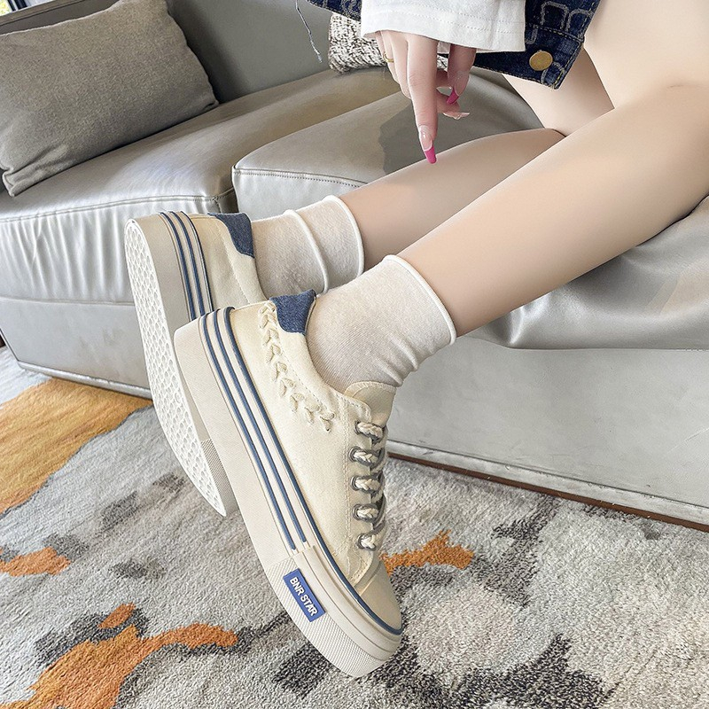 AVANCEID 1939 Sepatu Sneakers Wanita Canvas Kerja Sekolah Hitam Import