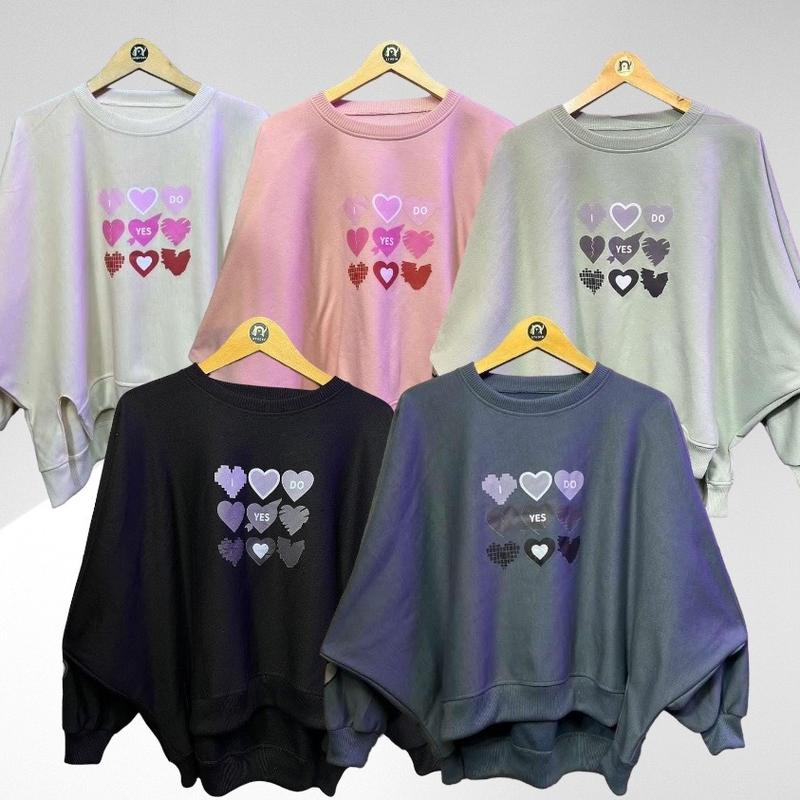 SWEATER JUMBO YES I DO - KOREAN STYLE - NINE LOVE ICON BATWING XXXL BELAH PINGGIR OVERSIZE JUMBO WANITA TERBARU NTR