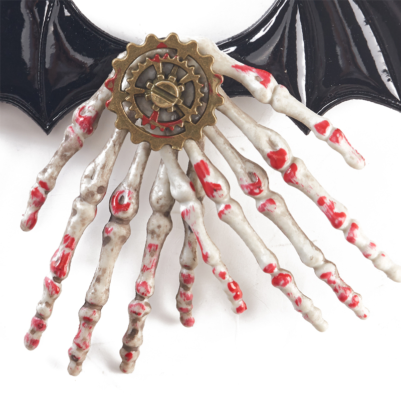 Gothic Bat Wing Brooch Skull Hand Halloween Brooch Pin 8748