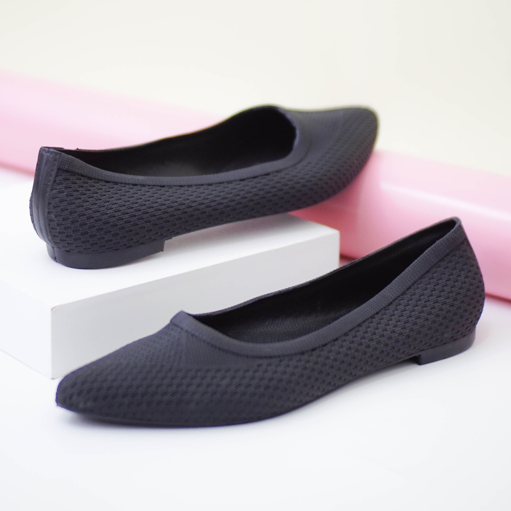 BTS - Porto Leveling Sepatu Flatshoes Kerja Wanita Karet Anti Slip Cantik Model Korea Casual Porto Lady