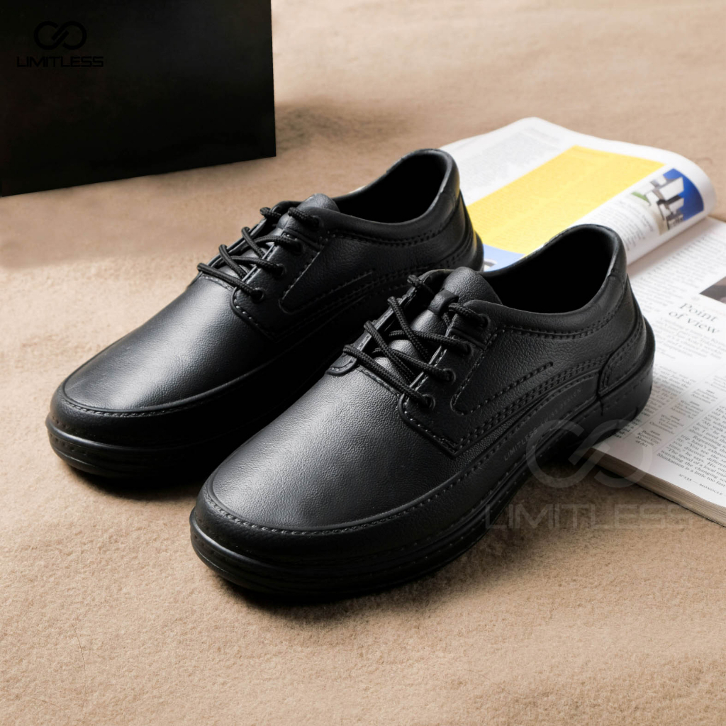 Sepatu Pantofel Pria CRUZZ Formal Elegan Sepatu Fantofel Cowok Hitam Kerja Kantor Fashionable