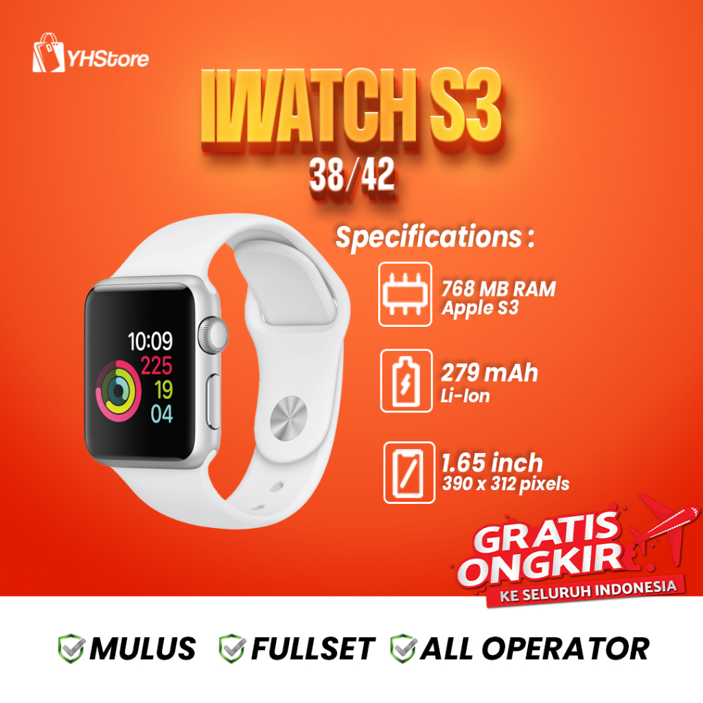 Apple Watch Series 3 38mm Second 100% Original Fullset