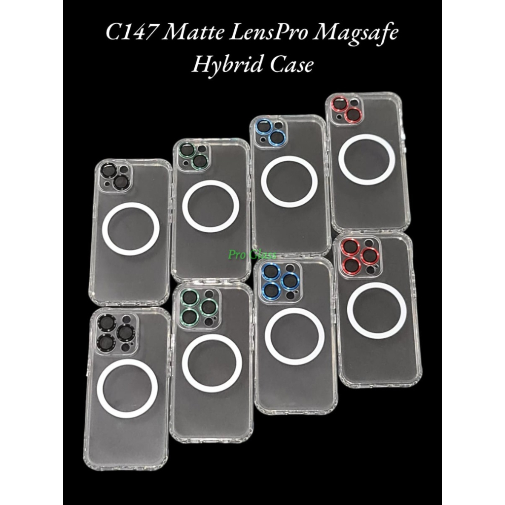 C147 IPhone 11 / 11 PRO / 11 PRO MAX / 12 / 12 PRO / 12 PRO MAX Matte LensPro Magsafe Hybrid PC Soft Case