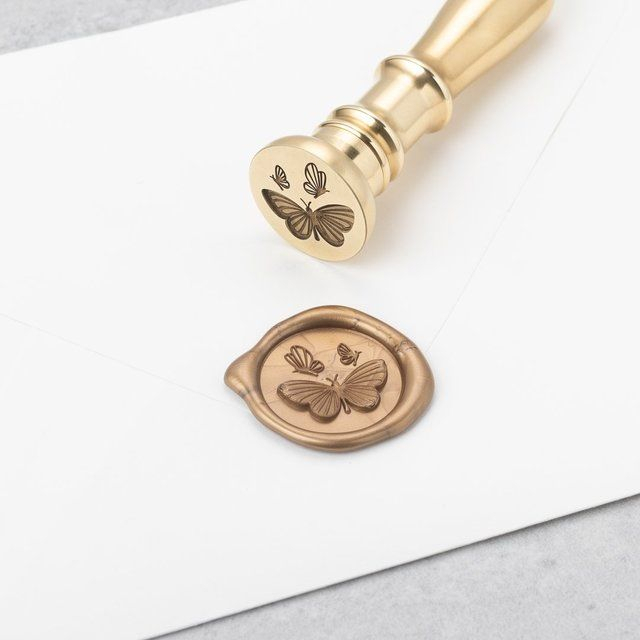 

3 Butterfly Seal Wax Coin sticker siap pakai ready stock (Include double tape) / souvenir pernikahan / accesories