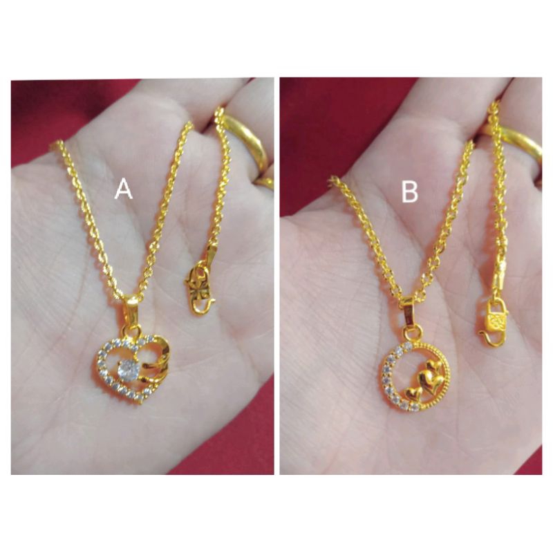 kalung Nuri kecil love zicron anak 35cm dan dewasa 45cm dan 50cm lapis emas 24 k