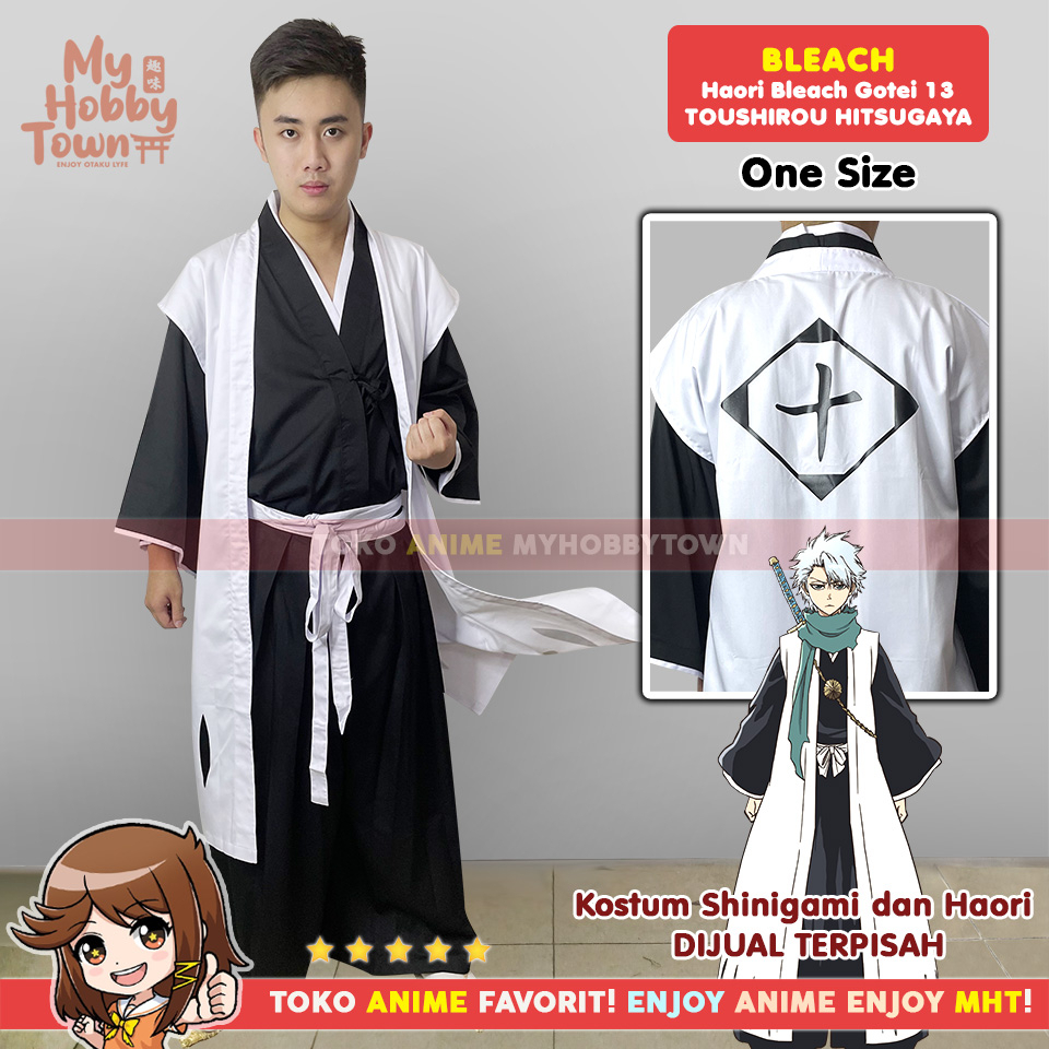 Jubah Haori Anime Bleach Gotei 13 Hitsugaya Toshiro 10 Kostum Cosplay