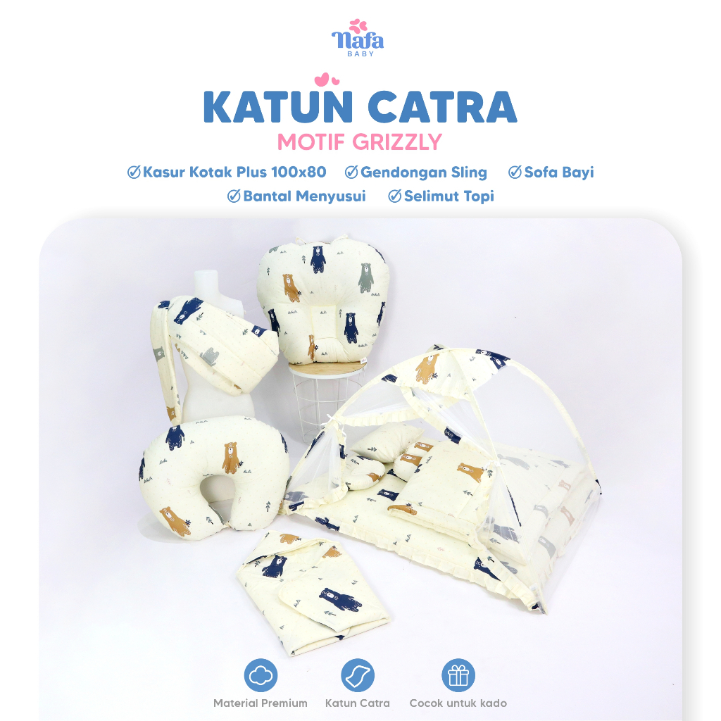 NAFA BABY - Deluxe  Package Include Kasur Kotak Plus | Gendongan | Bansui | Sofa Baby | Selimut Topi
