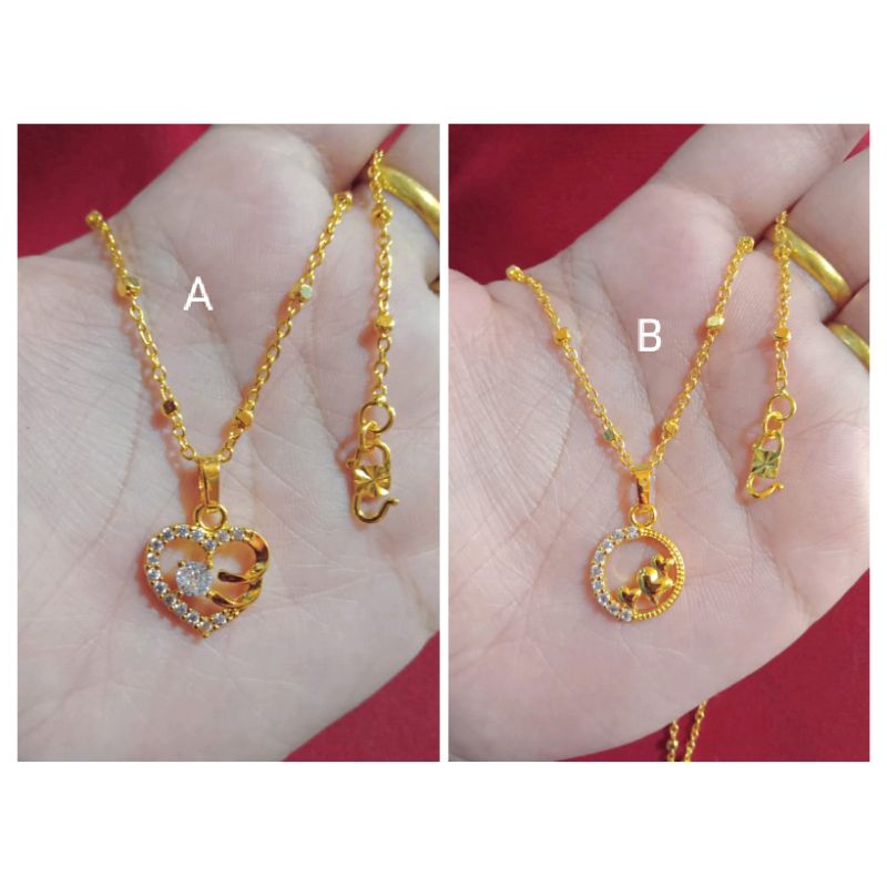 kalung Medan pentul love zicron anak dan dewasa lapis emas 24k