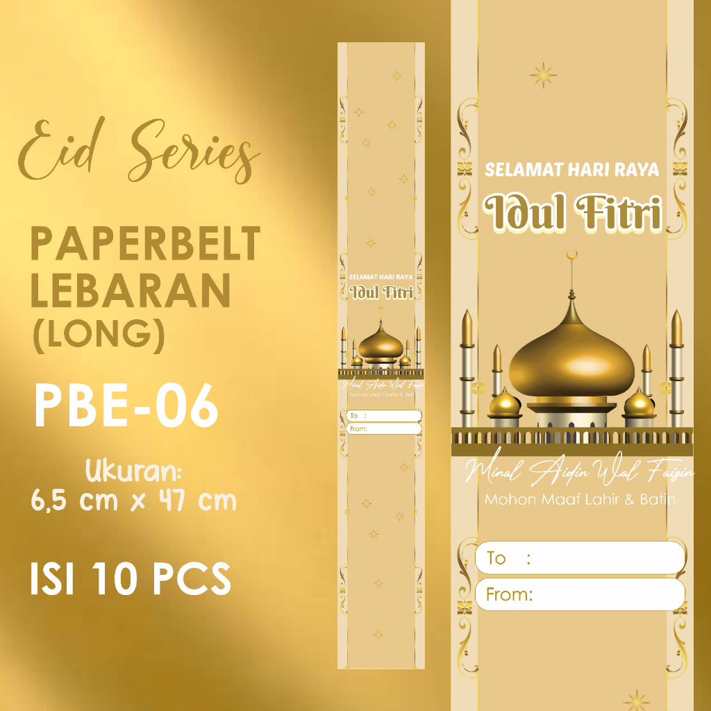

sleeve lebaran / paperbelt idul fitri / paper belt lebaran / label hampers