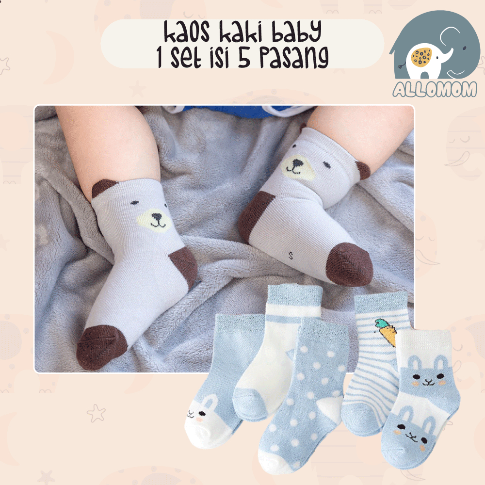 ( ISI 5 ) KAOS KAKI BAYI 1 SET LUCU ISI 5 PASANG NEWBORN / BABY SOCKS