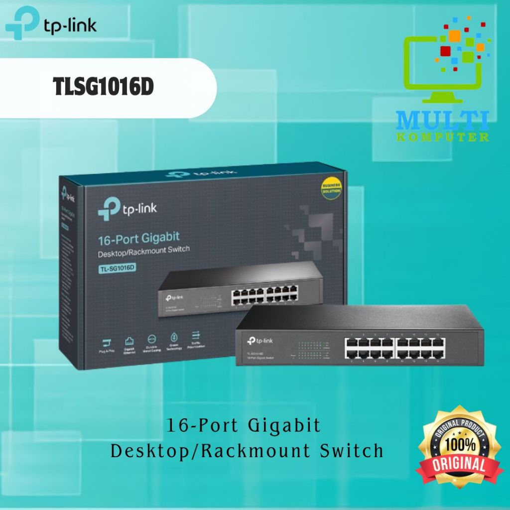 TPLINK TL-SG1016D Switch 16 Port Gigabit Metal Desktop