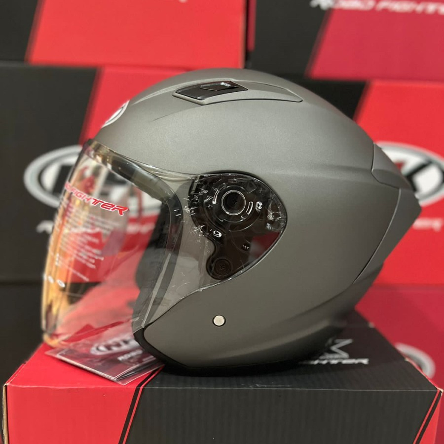 NHK R1 ELITE SOLID DARK GREY DOFF SINGLE VISOR