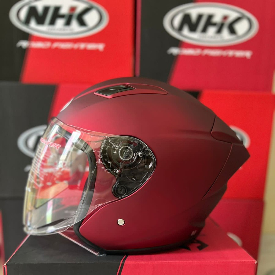 NHK R1 ELITE SOLID ROYAL RED DOFF SINGLE VISOR