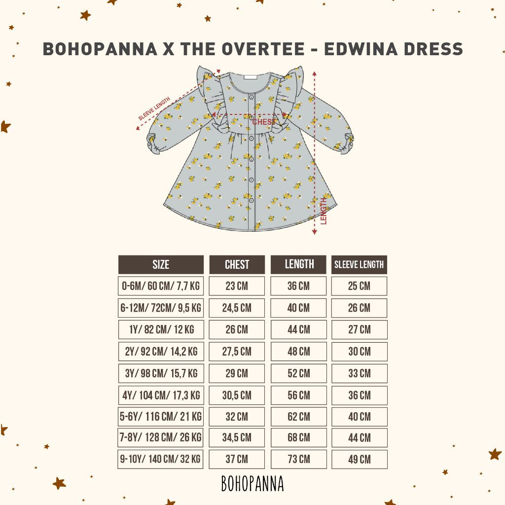 BOHOPANNA X OT EDWINA DRESS / DRESS ANAK PEREMPUAN