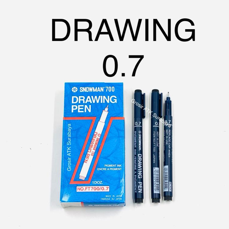 

Spidol Drawing Pen Gambar Permanen Snowman FT 700 / FT700 0.7 / 0,7