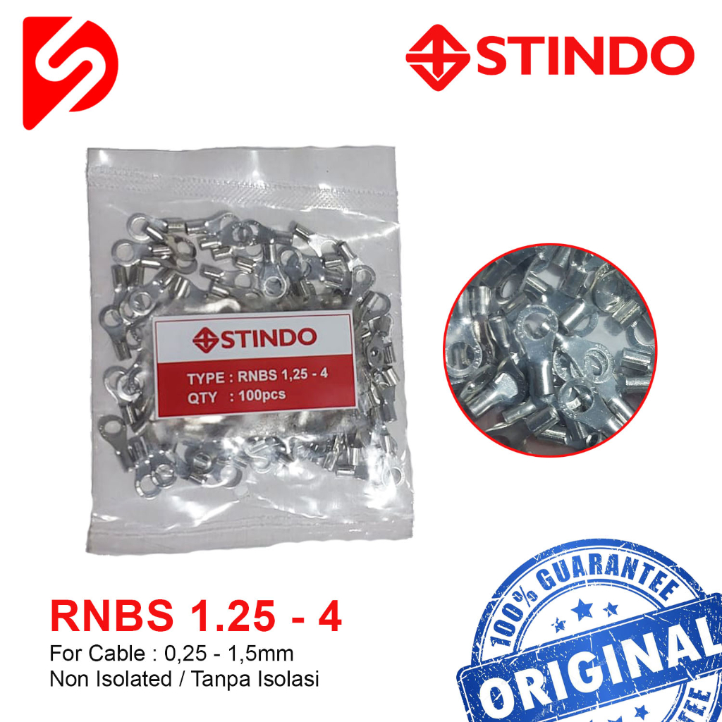 Skun Ring RNBS1.25-4 Skun Kabel O Non Insulated 1.5mm RNBS1,25-4 1,5mm