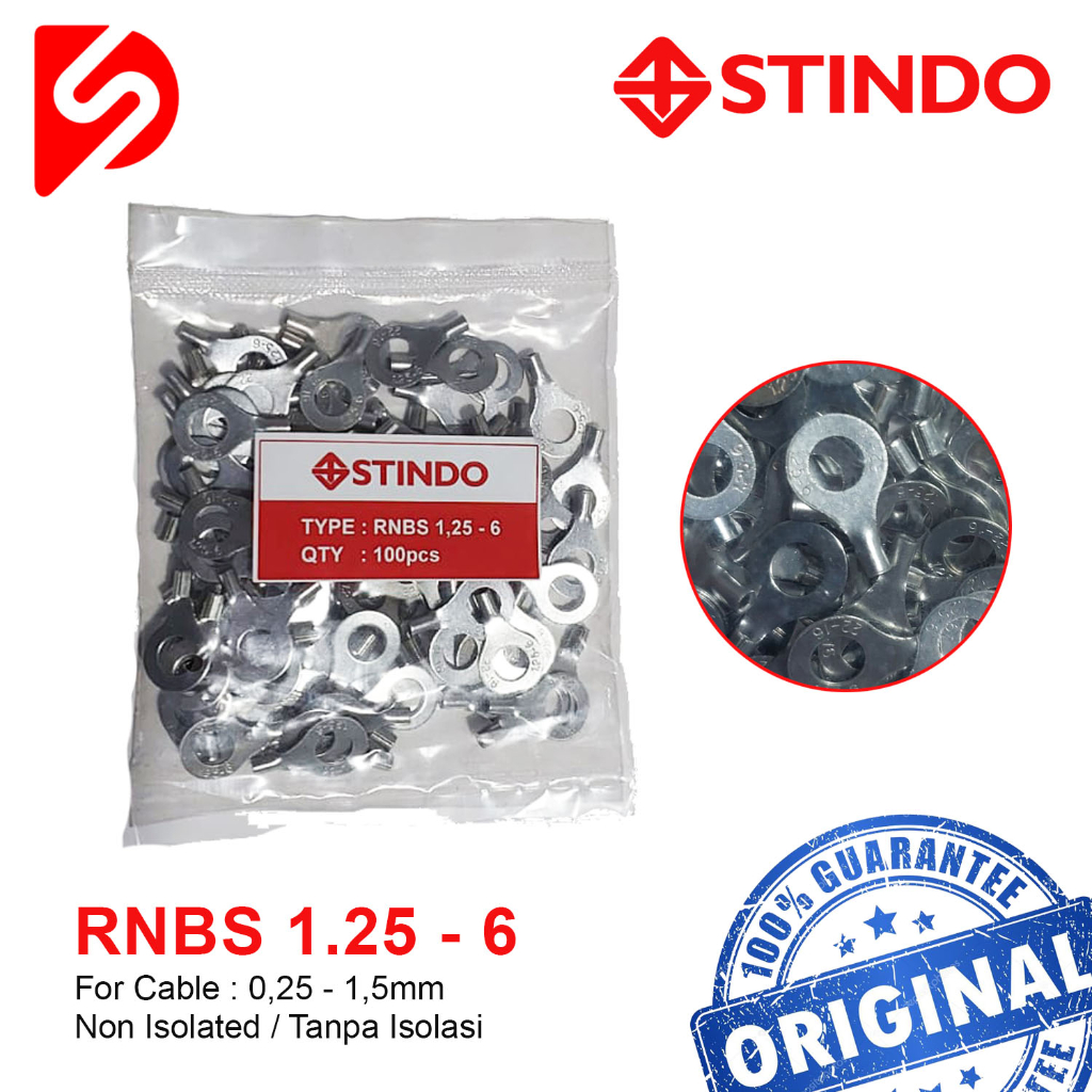 Skun Ring RNBS1.25-6 Skun Kabel O Non Insulated 1.5mm RNBS1,25-6 1,5mm