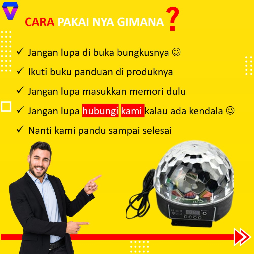 SPEAKER AKTIF PORTABLE SPIKER SUPER BASS SPEKER SOUND MINI DENGAN LAMPU DISKO LED CRYSTAL MAGIC BALL LIGHT JS189
